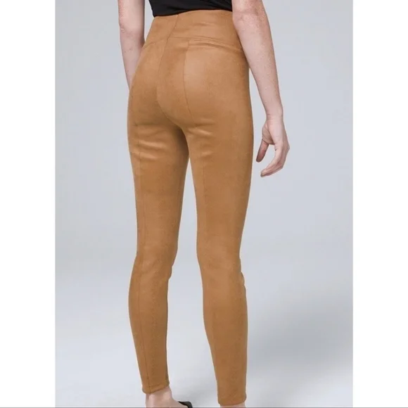 White House Black Market Faux Suede Animal print Runaway Leggins Size 12 - Picture 3 of 14